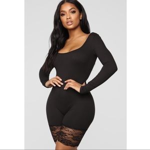 Fashion Nova Black Short Romper